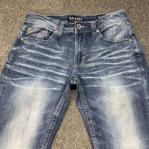 Salvage Mayhem Straight Distressed 33x30 32R Jeans Buckle